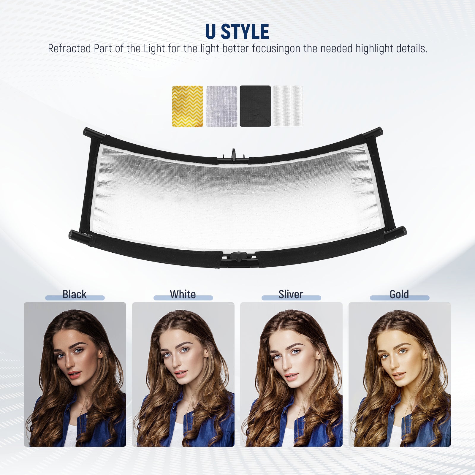 NEEWER RF-04 clamshell reflector offers four light effects.