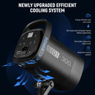 The studio monolights included feature heat dissipation system.