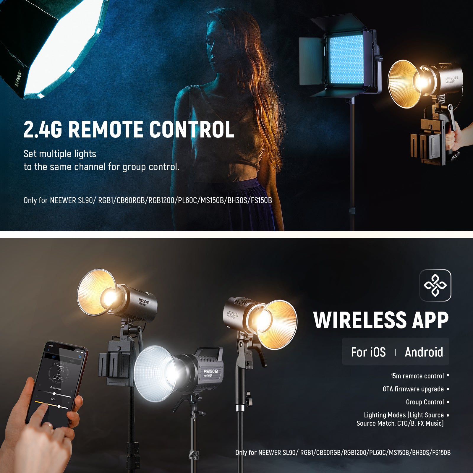 Methods for Controlling NEEWER MS60B Bi-color LED Video Light