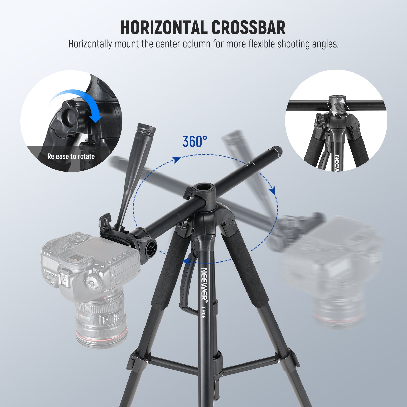 NEEWER TP05 Aluminum Alloy Tripod Monopod is flexible for shooting angles.