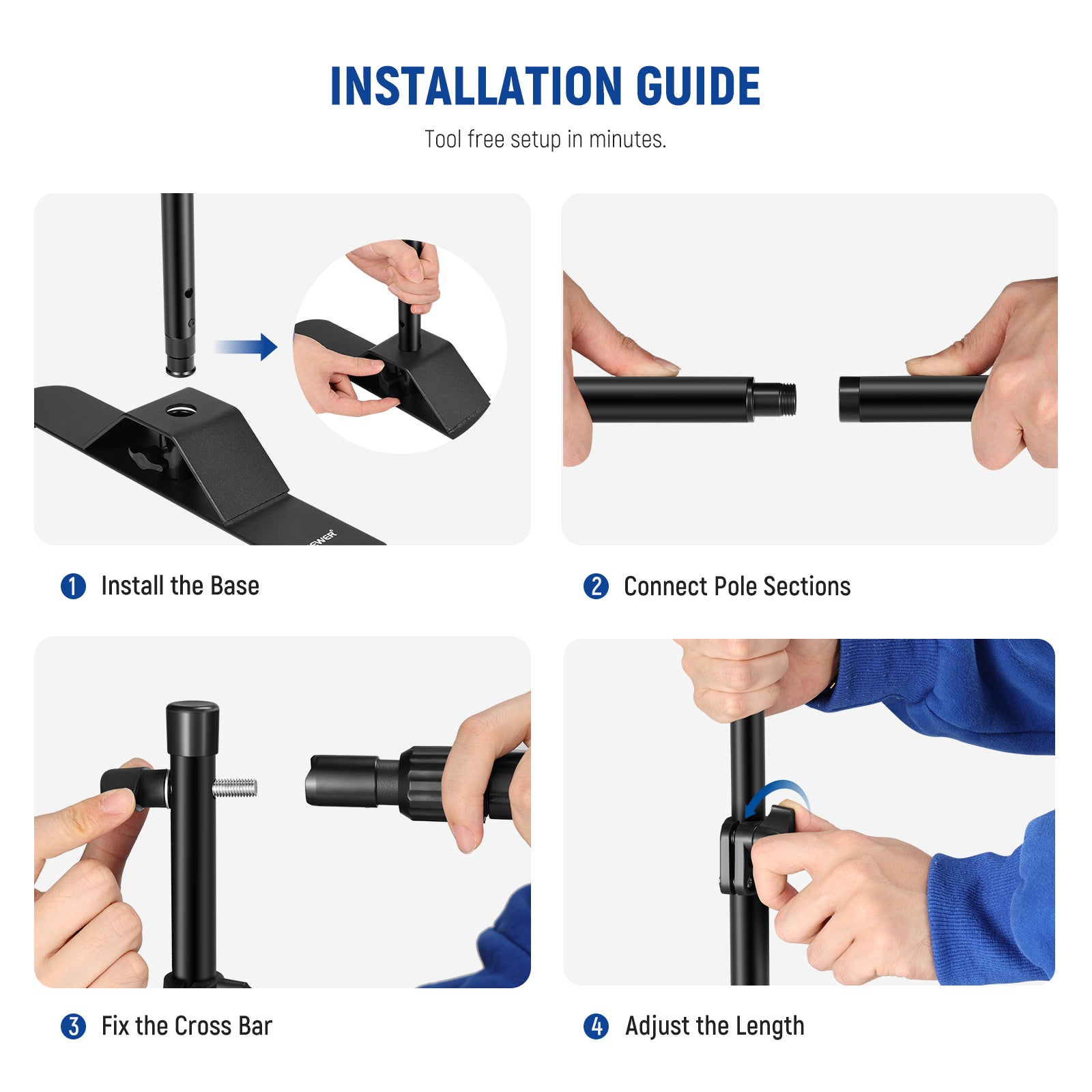 Installation guide of the NEEWER NK-ST300 10x8ft Heavy Duty Backdrop Stand