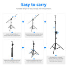NEEWER 297cm Outdoor Light Stand is easy to carry.