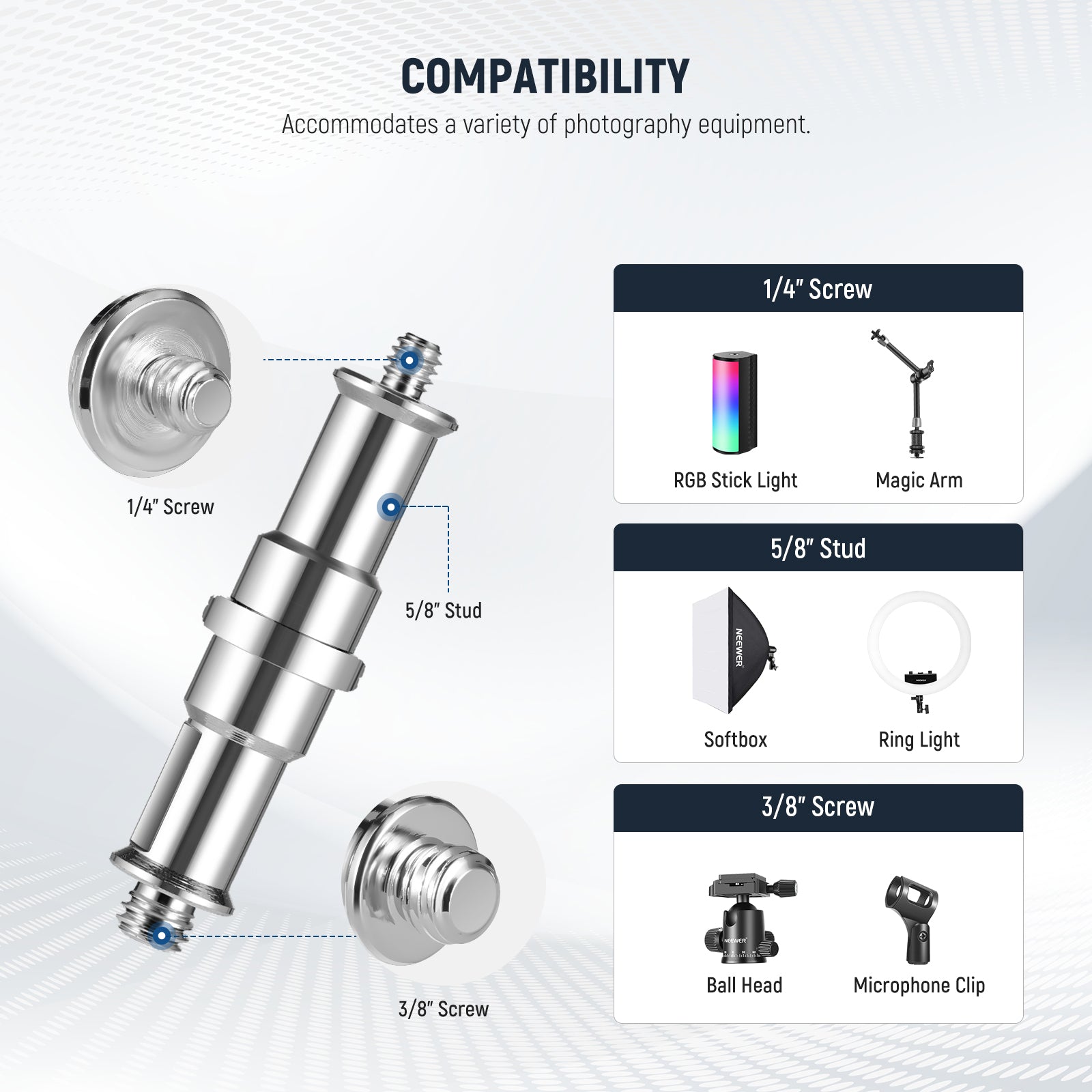 Wide Compatibility of the NEEWER CL-05 Portable Collapsible Backdrop Holder