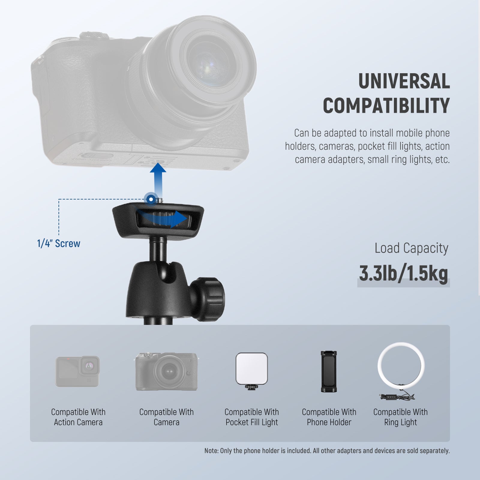 Universal Compatibility of the NEEWER TS05 All Metal Phone Tripod