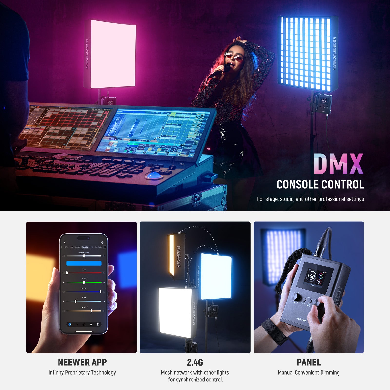Methods for Controlling NEEWER FL100C Flexible Fabric LED RGB Video Light