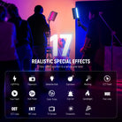 NEEWER RGB1 LED Tube Light with Metal Barndoor Handle offers 17 realistic special effects.