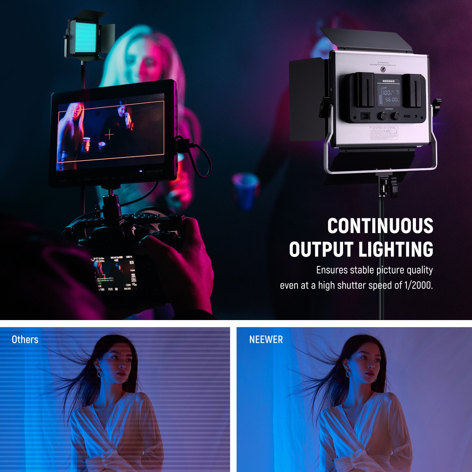 NEEWER RGB660 Pro APP Control RGB Light ensures stable picture quality.