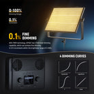 With PWM technology, AP150C RGB LED Panel Video Light has 1/1000 level dimming capability.