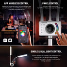 NEEWER BH40C RGB Esthetician Light  can be controlled by 3 ways.