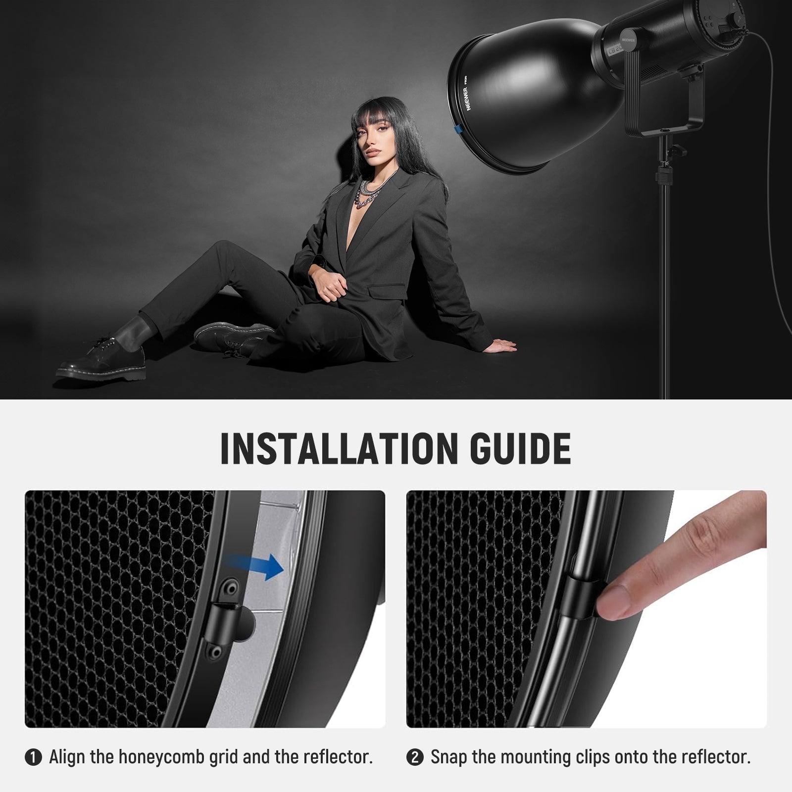 Installation guide of the NEEWER FR30 deep focus reflector