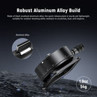 Made of black anodized aluminum alloy, the quick release plate is sturdy yet lightweight