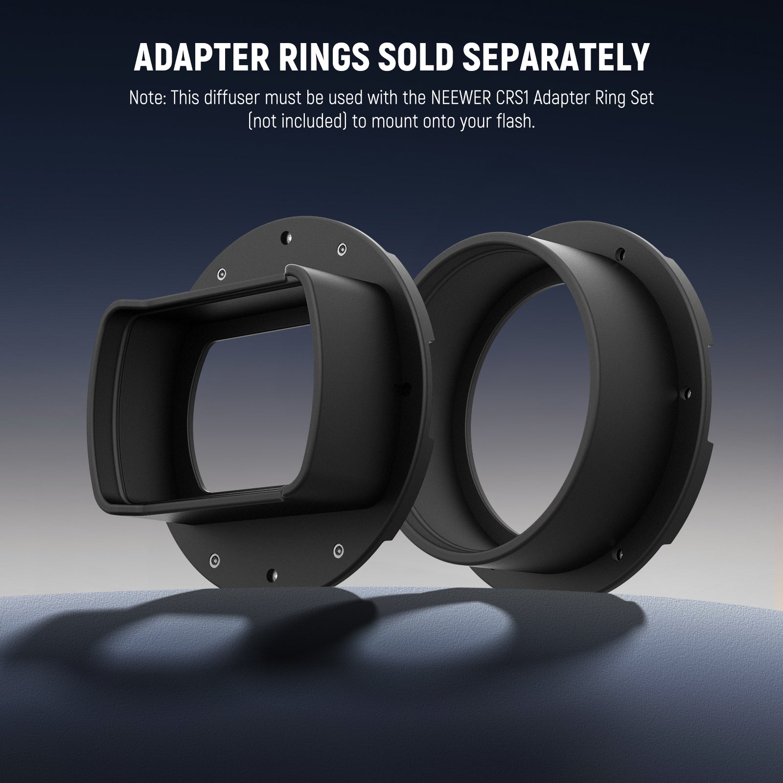 This diffuser must be used with the NEEWER CRS1 Adapter Ring Set