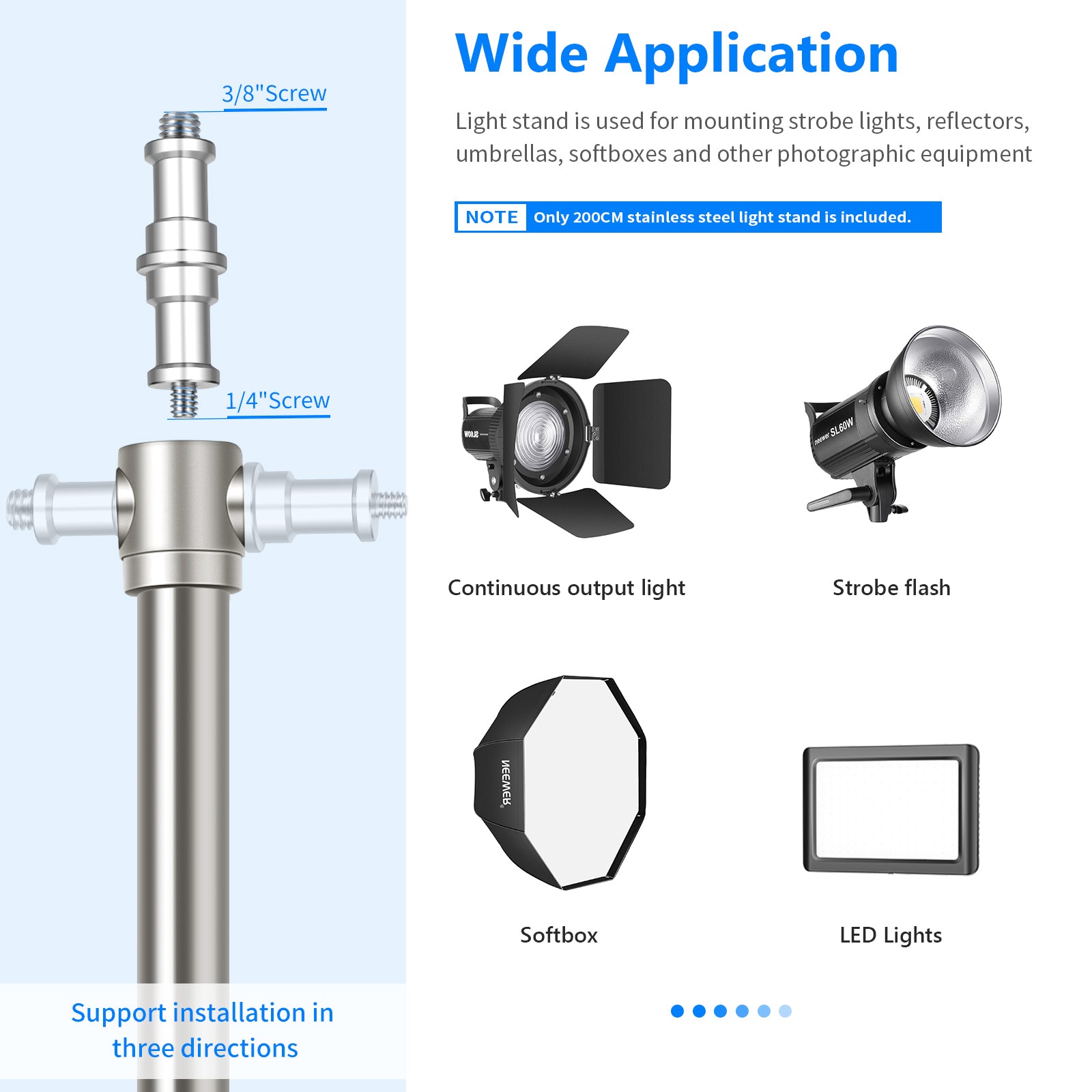 Wide Applications of the NEEWER ST-200SS Heavy Duty Light Stand