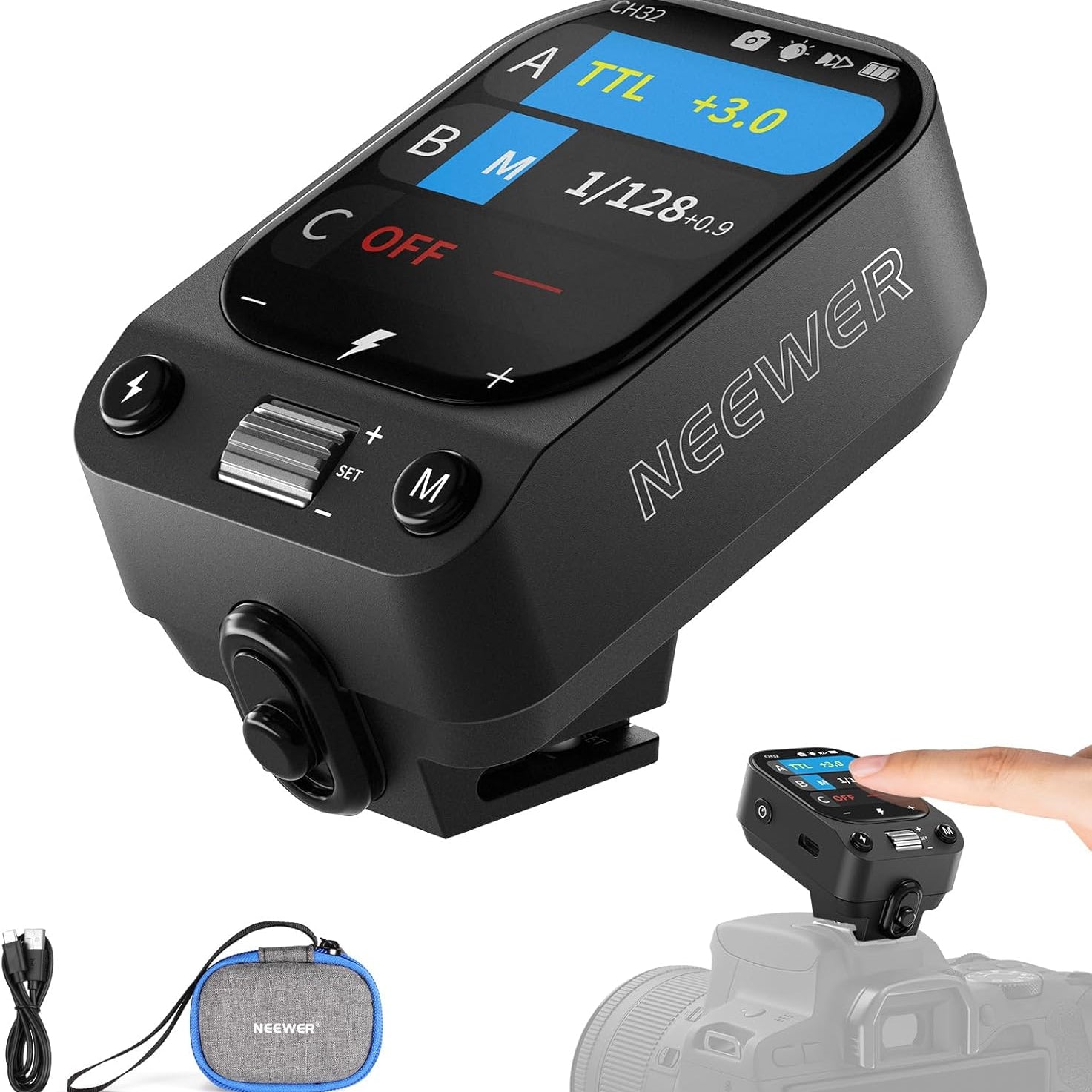NEEWER QZ-C TTL Wireless Flash Trigger Transmitter for Canon