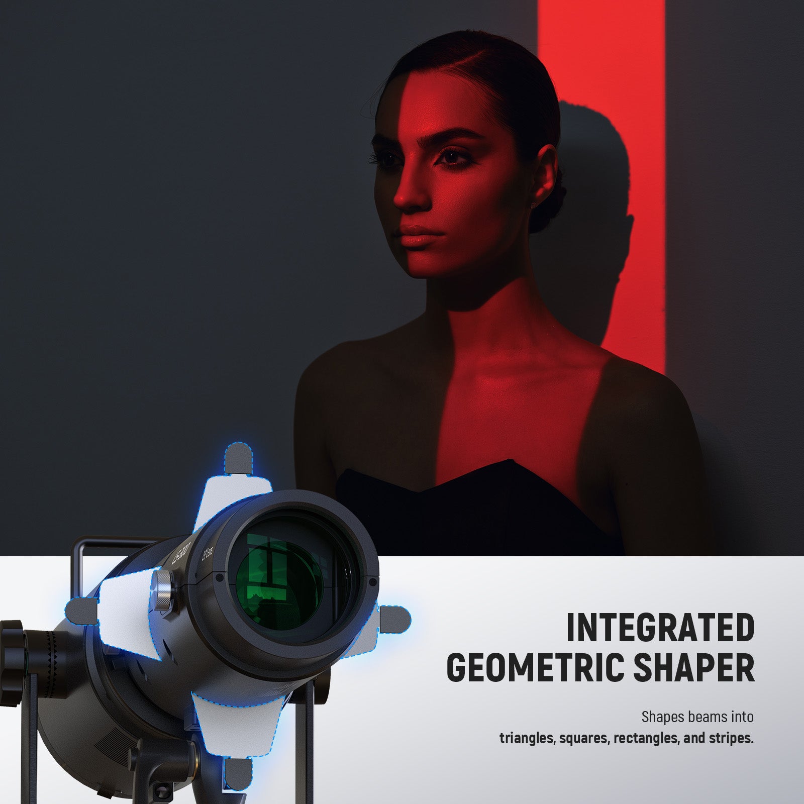 The integrated geometric shaper can cut beams into triangles, squares, rectangles, or bars.