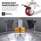 NEEWER ST240SS Rolling Light Stand has three noiseless casters.