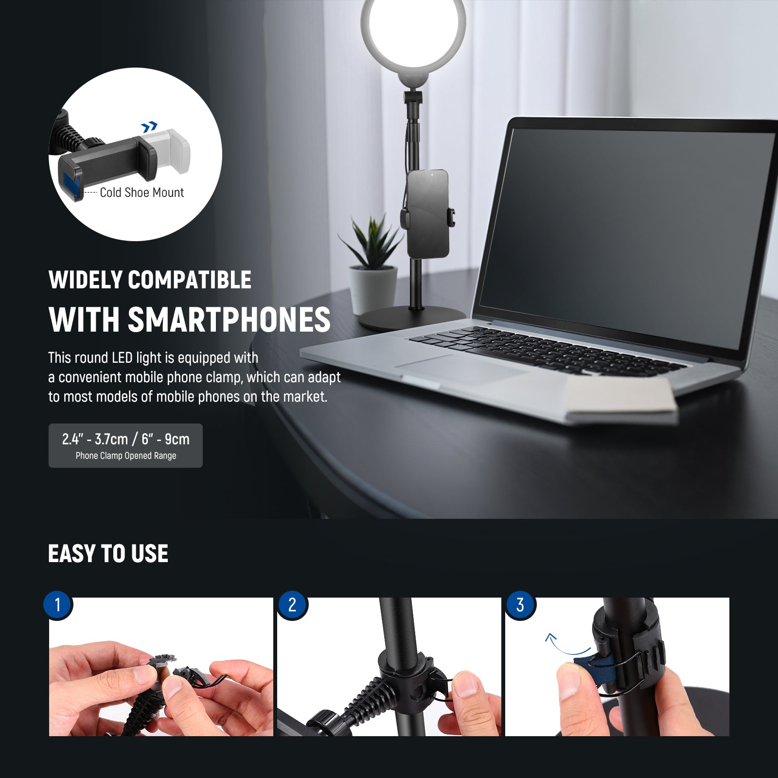Wide Compatibility of the NEEWER R06 7" Desktop Phone Selfie Light Kit