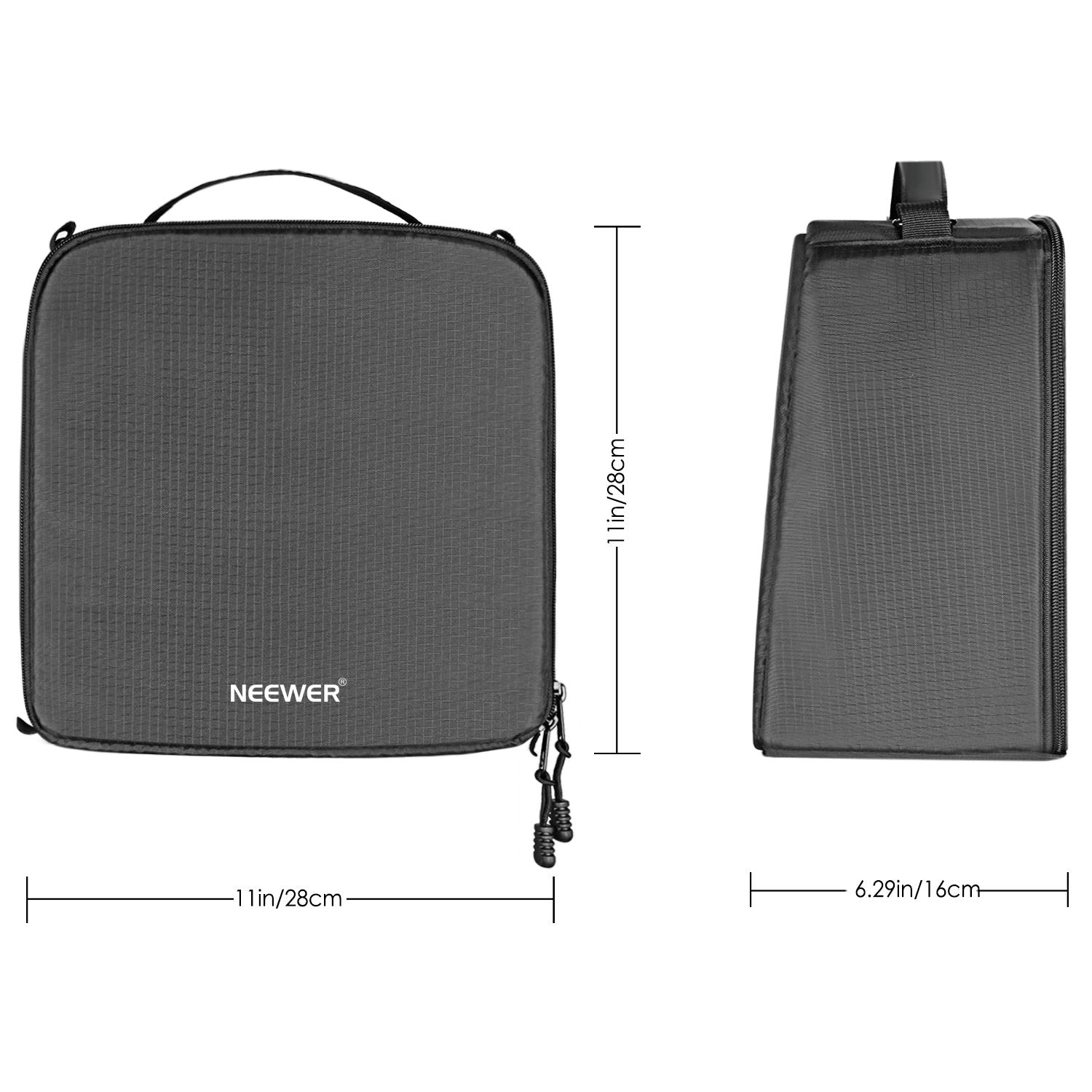 Product dimensions of the NEEWER Camera Padded Bag