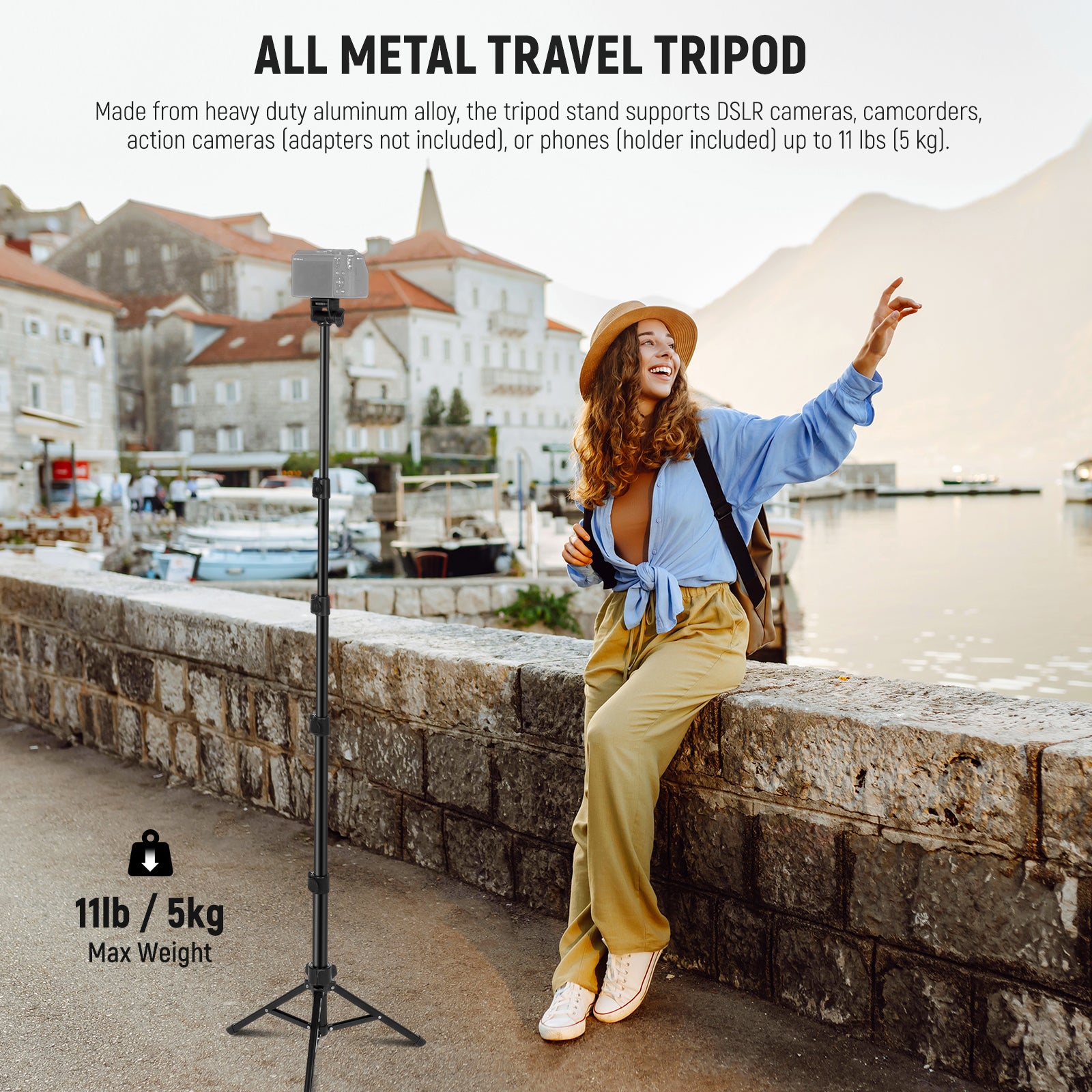 NEEWER TS03 Travel Phone Tripod is made of aluminum alloy.