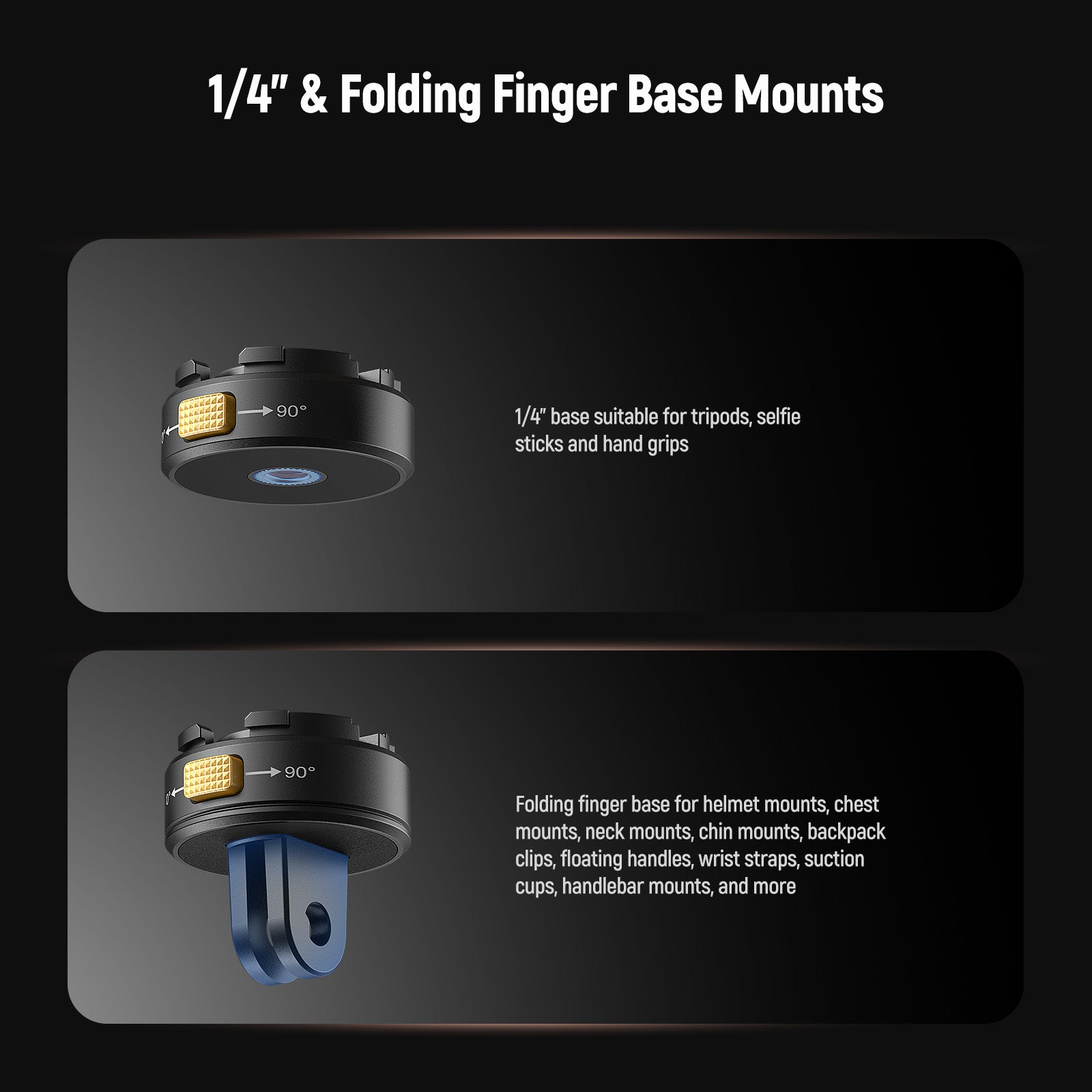 1/4" & Folding Finger Base Mounts
