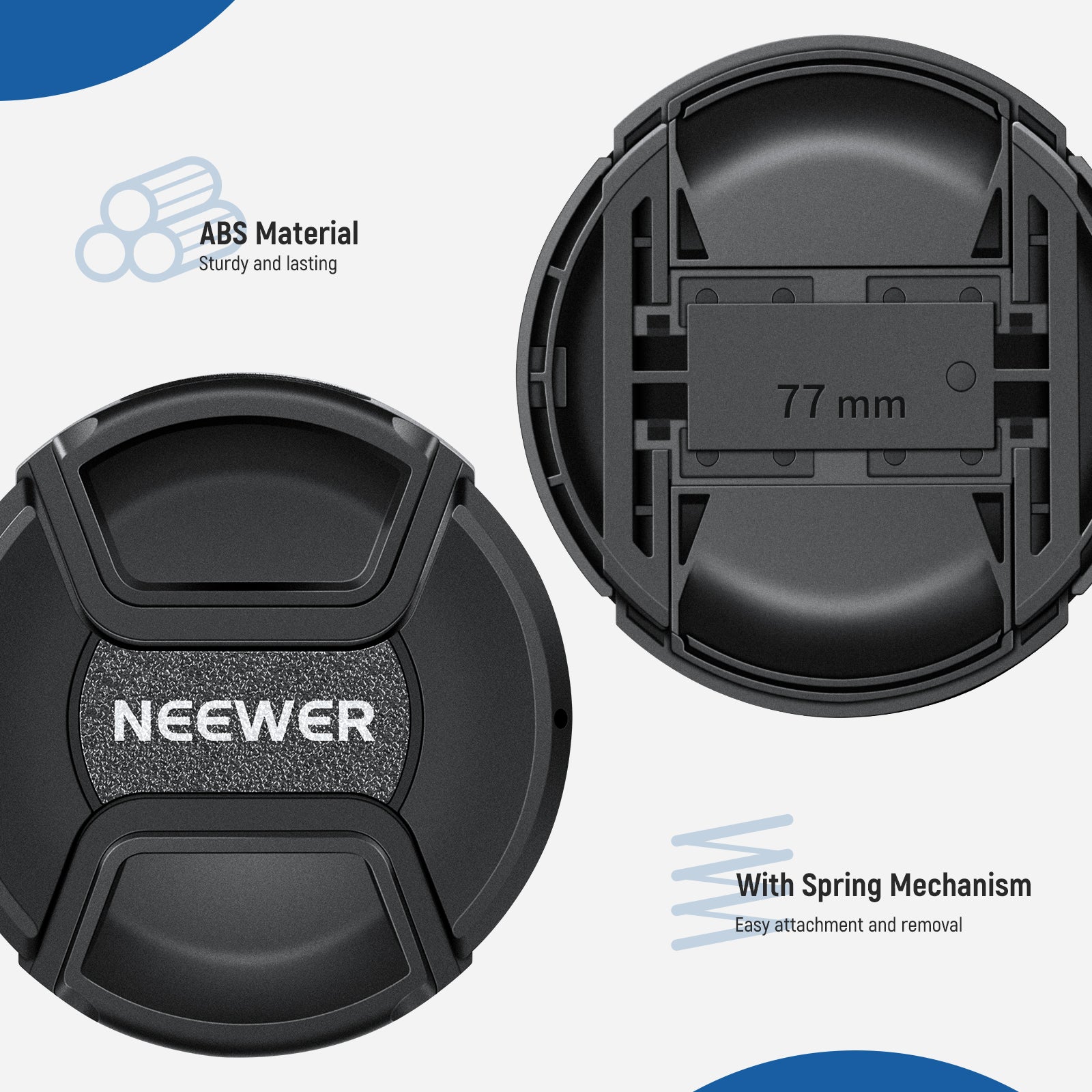 NEEWER Camera Lens Cap is made of robust ABS