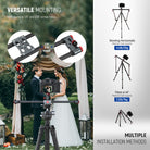 NEEWER CS1M/CS2M Carbon Fiber Camera Slider features with multiple  1/4" and 3/8" screw holes.