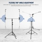NEEWER ST-RF3 Triple Reflector Holder supports Flexible 180° Angle Adjustment
