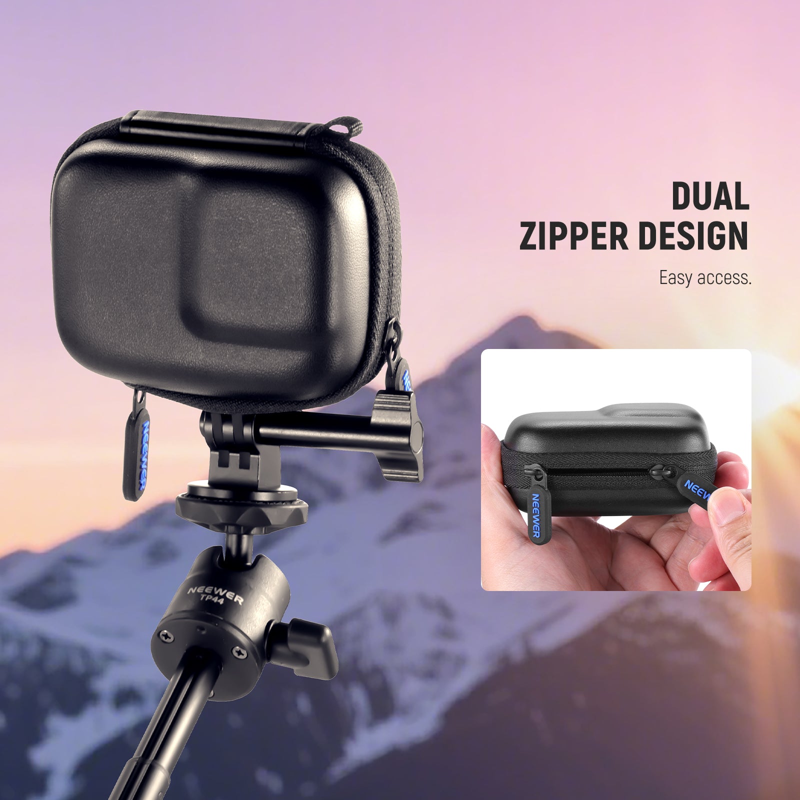 NEEWER PB031 Carrying Case features a dual zipper design.