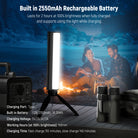 This tube light delivers up to 140 minutes of continuous 100% brightness lighting