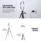 Product details of the NEEWER RP10-H Selfie Ring Light with Tripod Kit