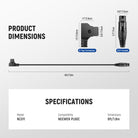 Product dimensions of the NEEWER NC011 D-Tap to 4 Pin XLR Cable for PL60C LED Video Light
