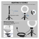NEEWER BR60 5" Bi-color Mini Ring Light can be powered via USB ports.