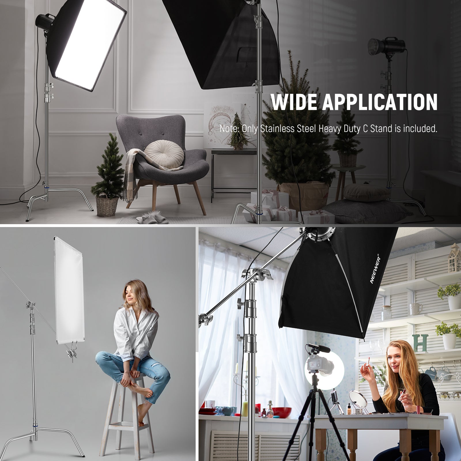 Wide Applications of the NEEWER SC320Q Stainless Steel Heavy Duty C Stand