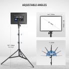 Adjustable angles of the NEEWER NL-288ARC Bi-Color LED Panel Light