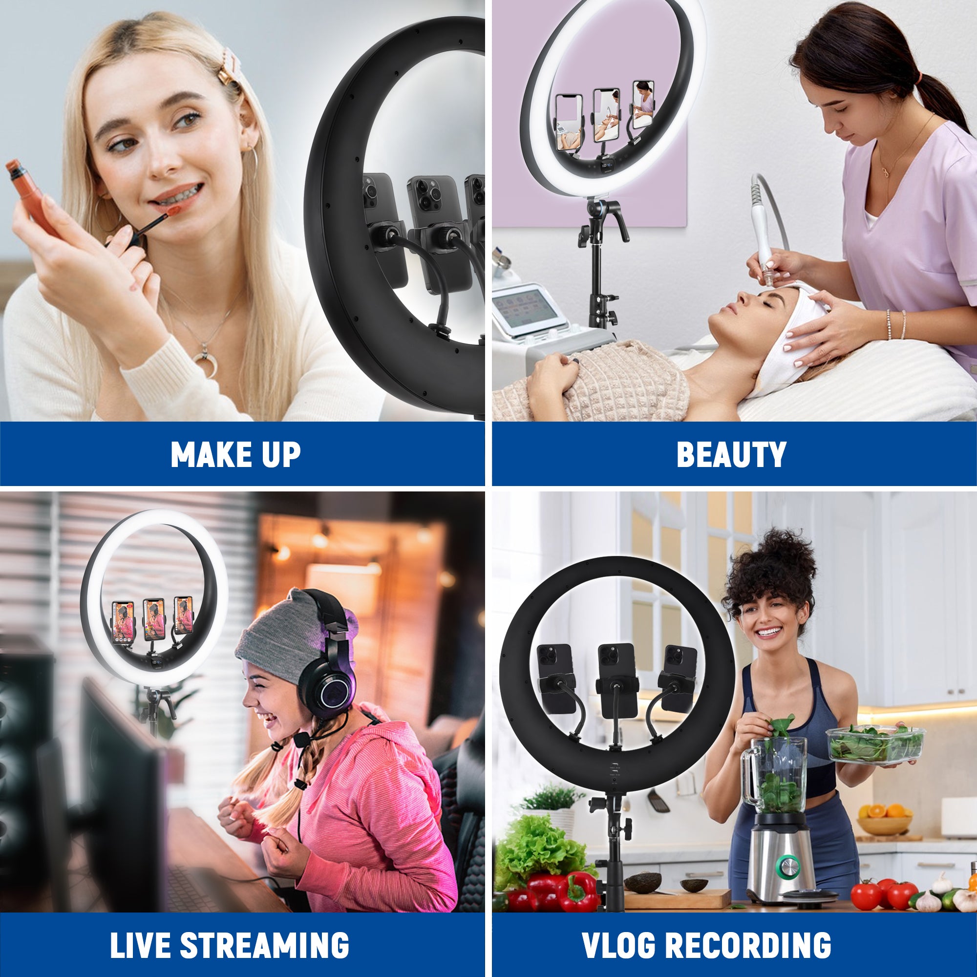 Wide Applications of the NEEWER RP19H 19 Inch LED Ring Light With 3 Phone Holders & Remote Shutter