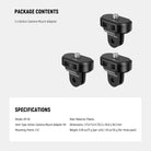 Specifications of the NEEWER GP-92  Action Camera Mount Adapter