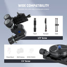 Wide Compatibility of the NEEWER TH15 3-Way Geared Tripod Head