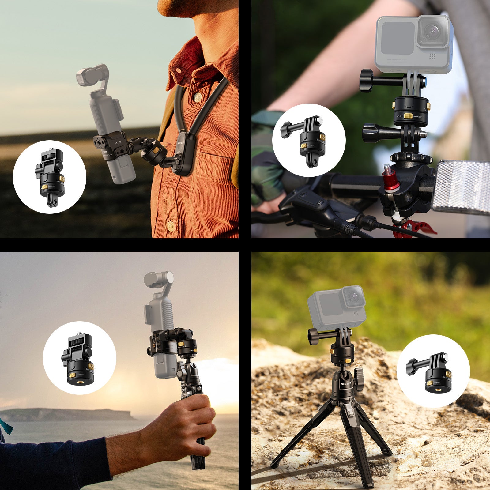 Scenarios for NEEWER GP-23 6 In 1 Action Camera Mount Kit