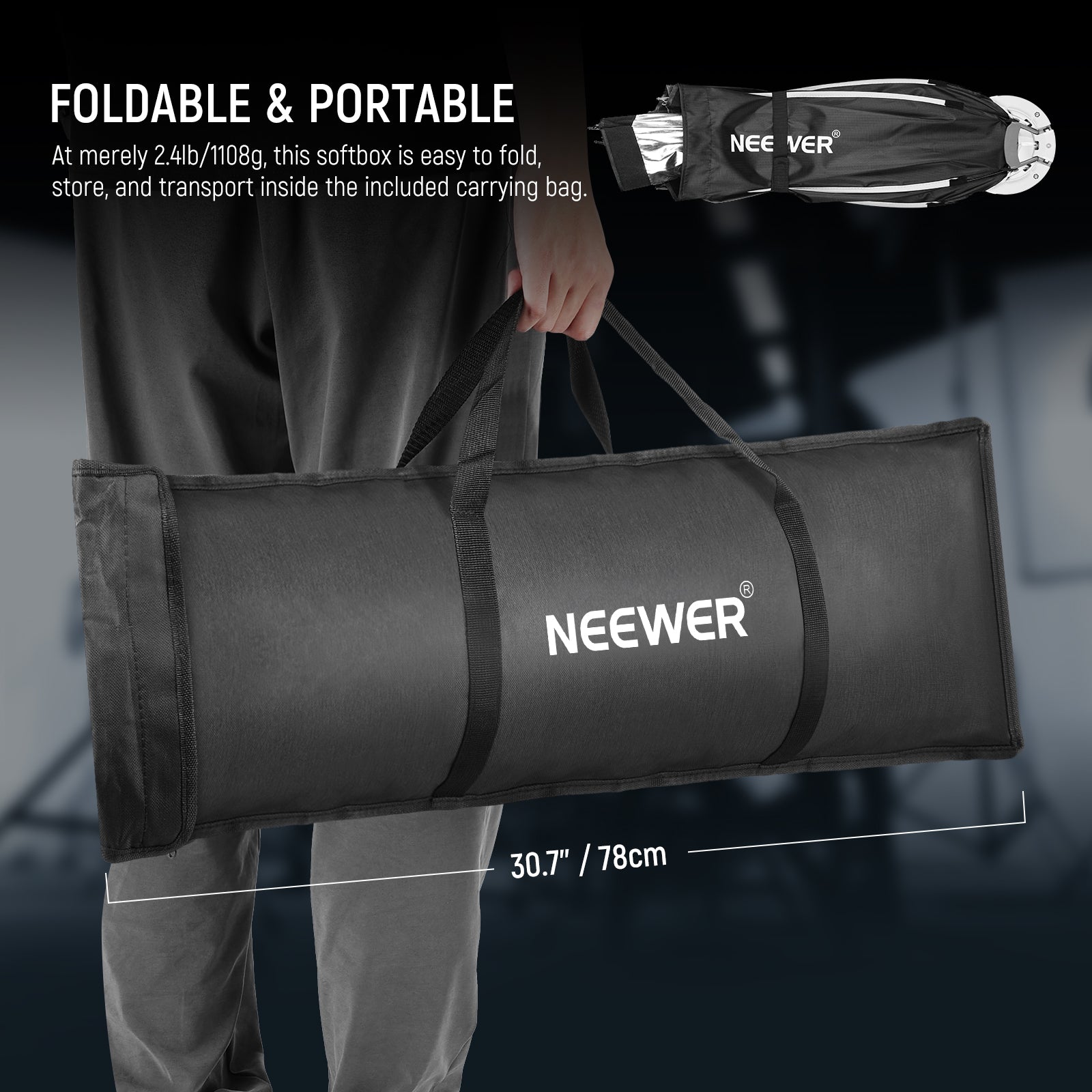 NEEWER NS92P Quick Release Octagonal Softbox is portable