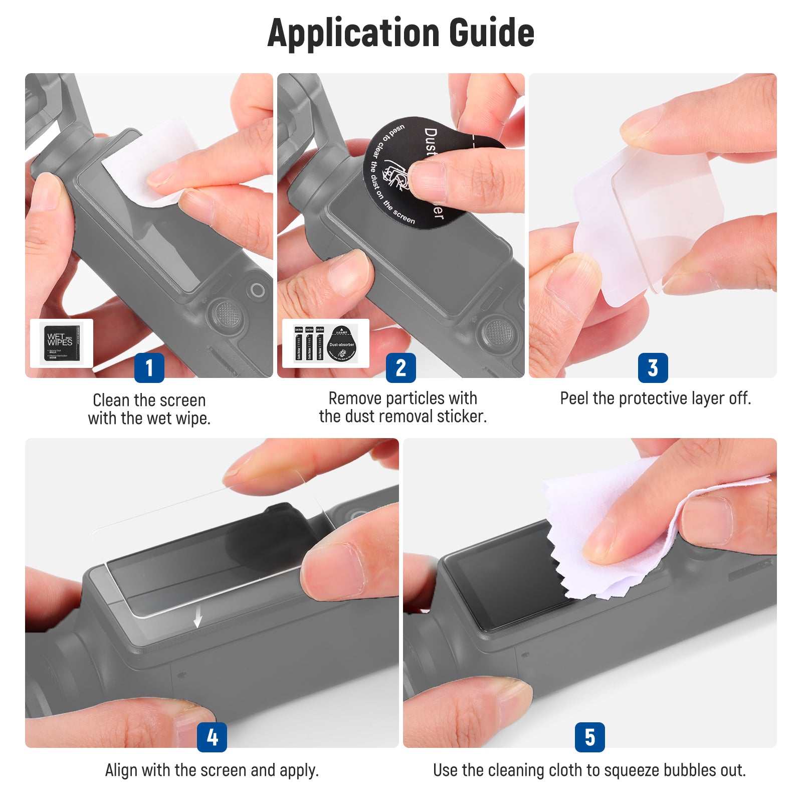 Application Guide of the NEEWER CA128 Screen Protector for Pocket 3