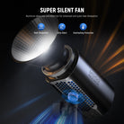 NEEWER MS150 Portable LED Light features a super silent fan.