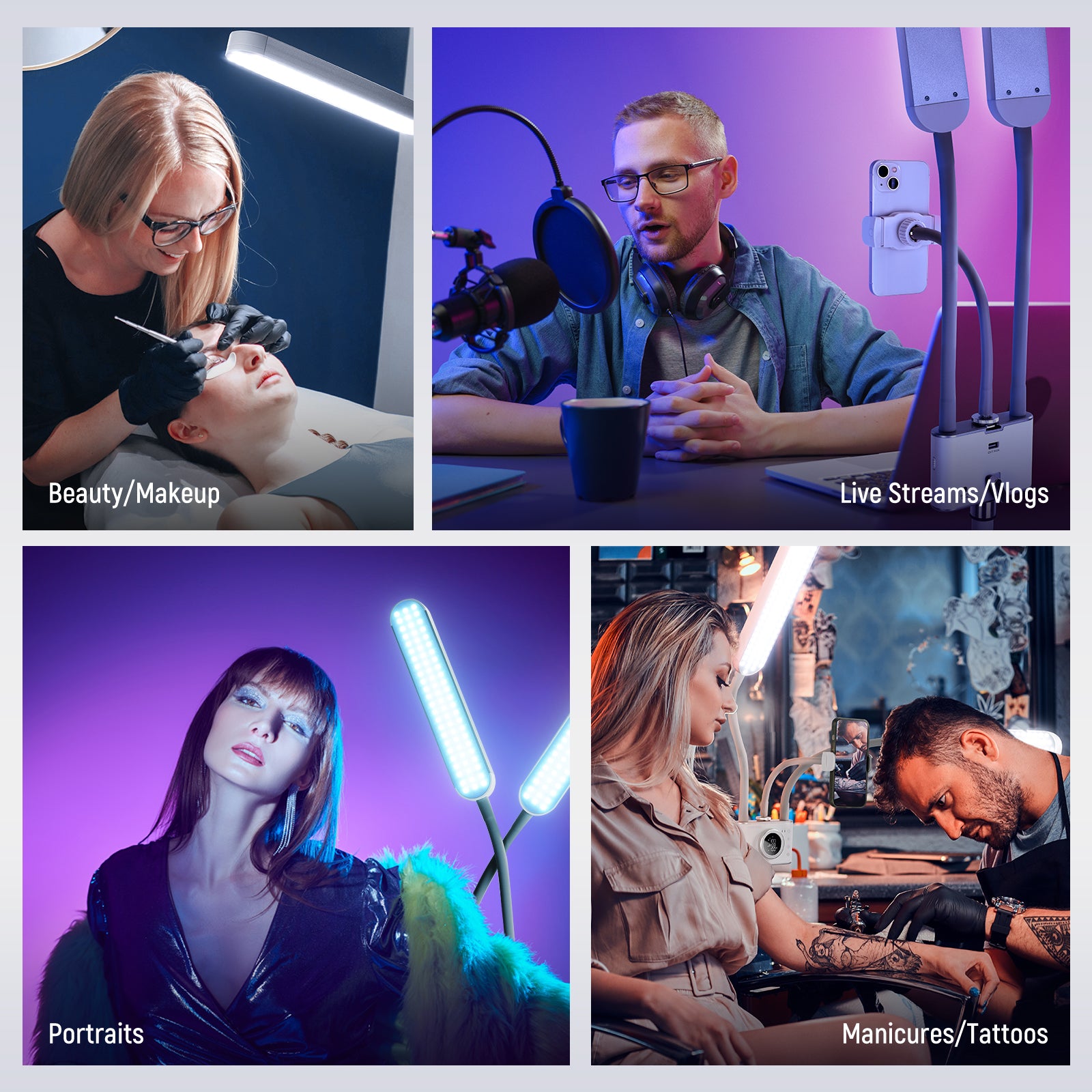 Wide Applications of the NEEWER BH40C RGB Esthetician Light Kit