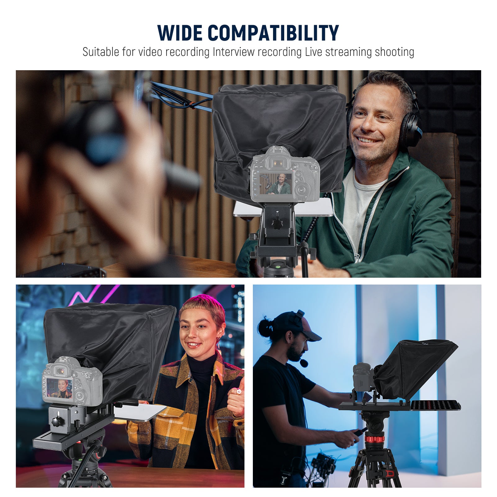 Wide Compatibility of the NEEWER X16B Portable Tablet Teleprompter