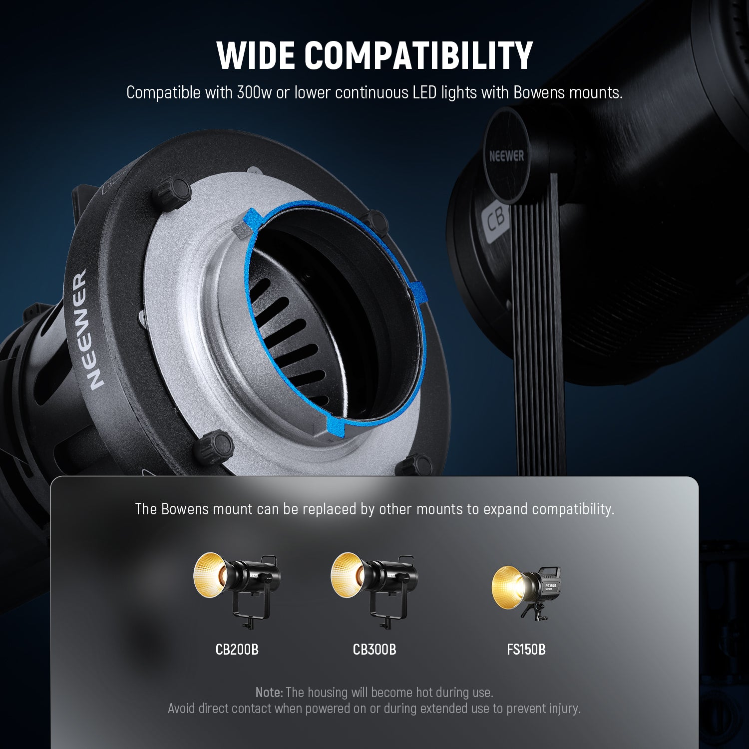 Wide Compatibility of the NEEWER LS-39 conical snoot kit