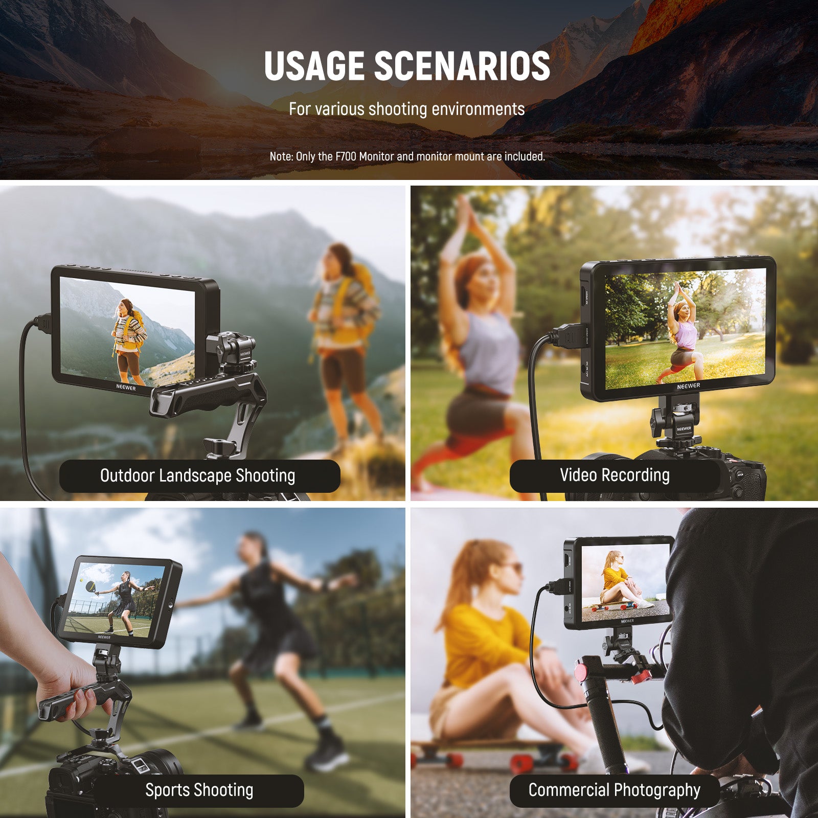 Scenarios for NEEWER F700 Touch Screen Field Monitor