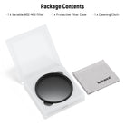 Package Contents of the NEEWER Variable ND2-400 Filter for Camera Lenses
