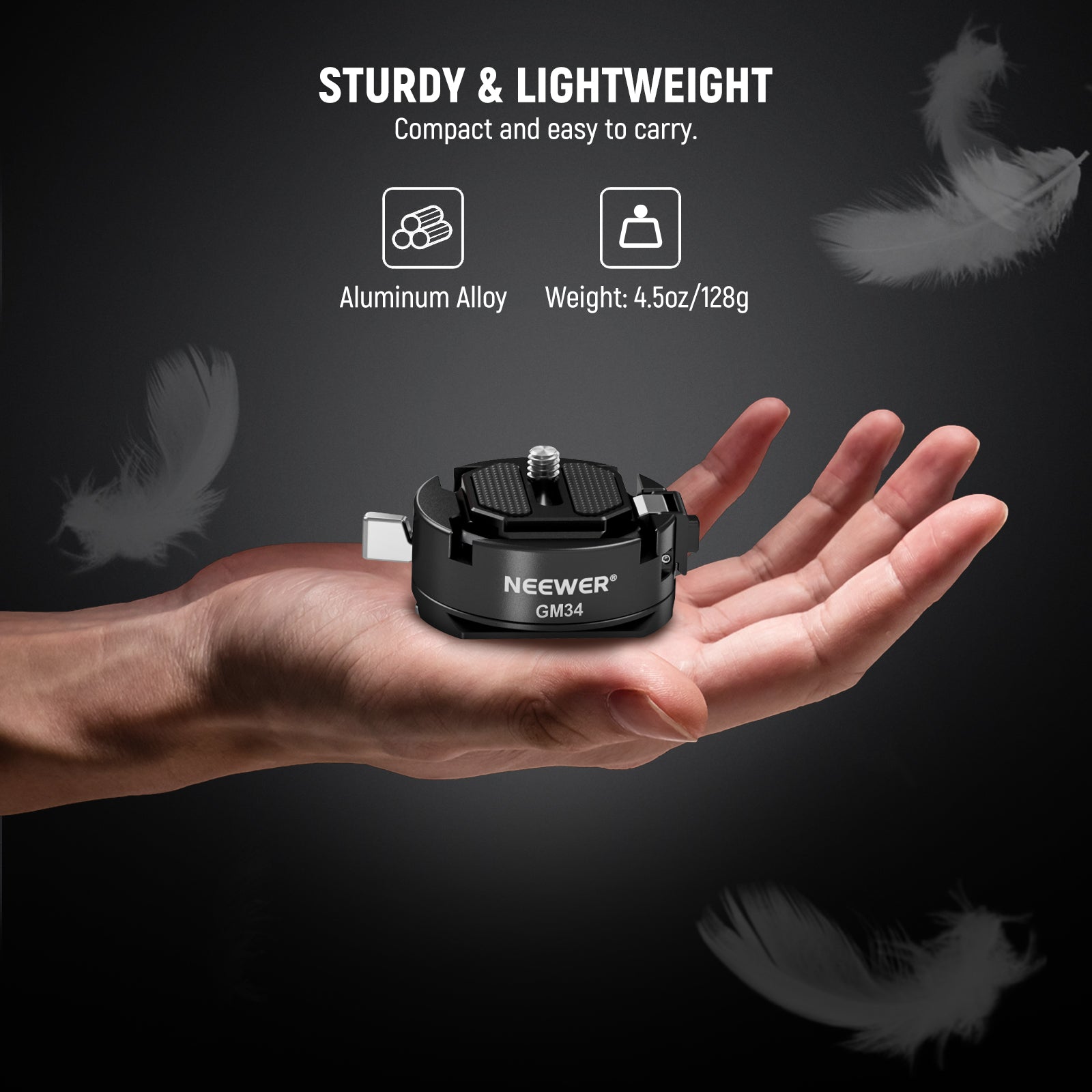 NEEWER GM34 Camera Quick Release Plate is sturdy and lightweight.