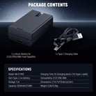 Package Contents of the NEEWER NB-Z1 PRO Replacement Li ion Battery for Flash