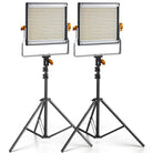 NEEWER 2 Pack NL480 Bi-Color LED Panel Light Kit