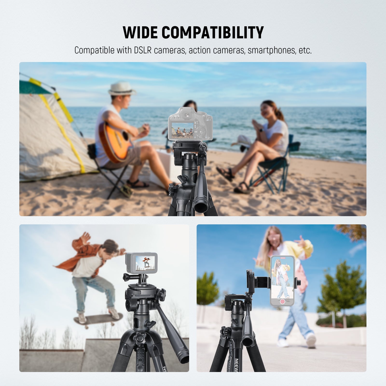 NEEWER TP05 Video Tripod Monopod has wide compatibility.